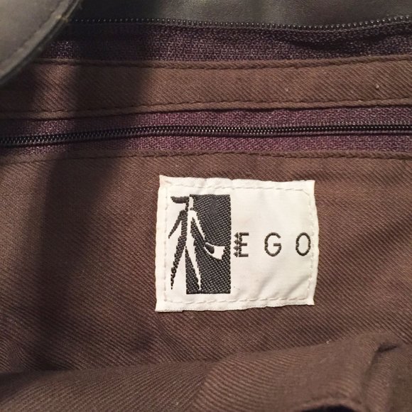 Brown Suede Vintage Purse by EGO Zip Top Shoulder Bag - Picture 4 of 8